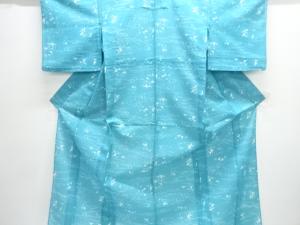 駒絽流水に抽象鳥模様小紋着物